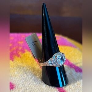 Bomb Party Diamond Cubic Zirconia on Rhodium Plating. NWT